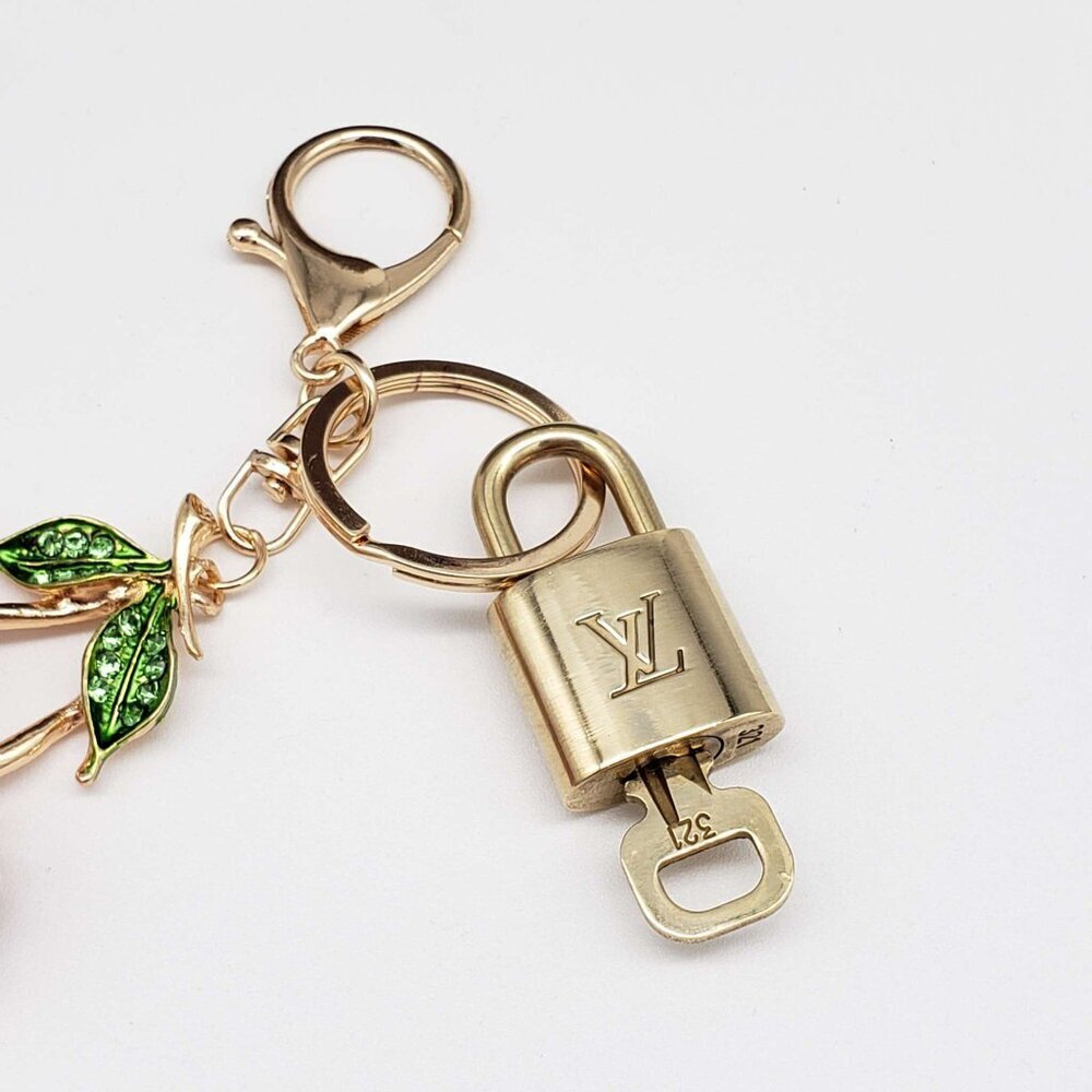 Louis Vuitton Gold Lock 🔒 Authentic LV Key + Unbranded Cherry Bag Charm - Picture 4 of 7